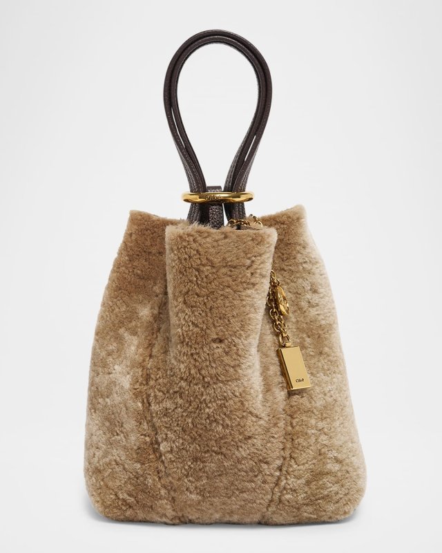 Spin Mini Shearling Top-Handle Bag